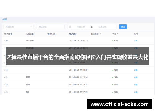选择最佳直播平台的全面指南助你轻松入门并实现收益最大化